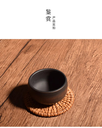 2PCS Chinese Jianshui Purple Clay Handmade Mater Cup Ceramic Tea  TeaCups  Kung Fu Tea Set Drinkware