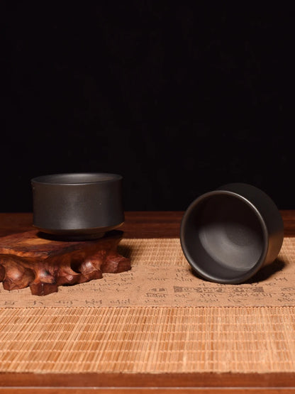 2PCS Chinese Jianshui Purple Clay Handmade Mater Cup Ceramic Tea  TeaCups  Kung Fu Tea Set Drinkware