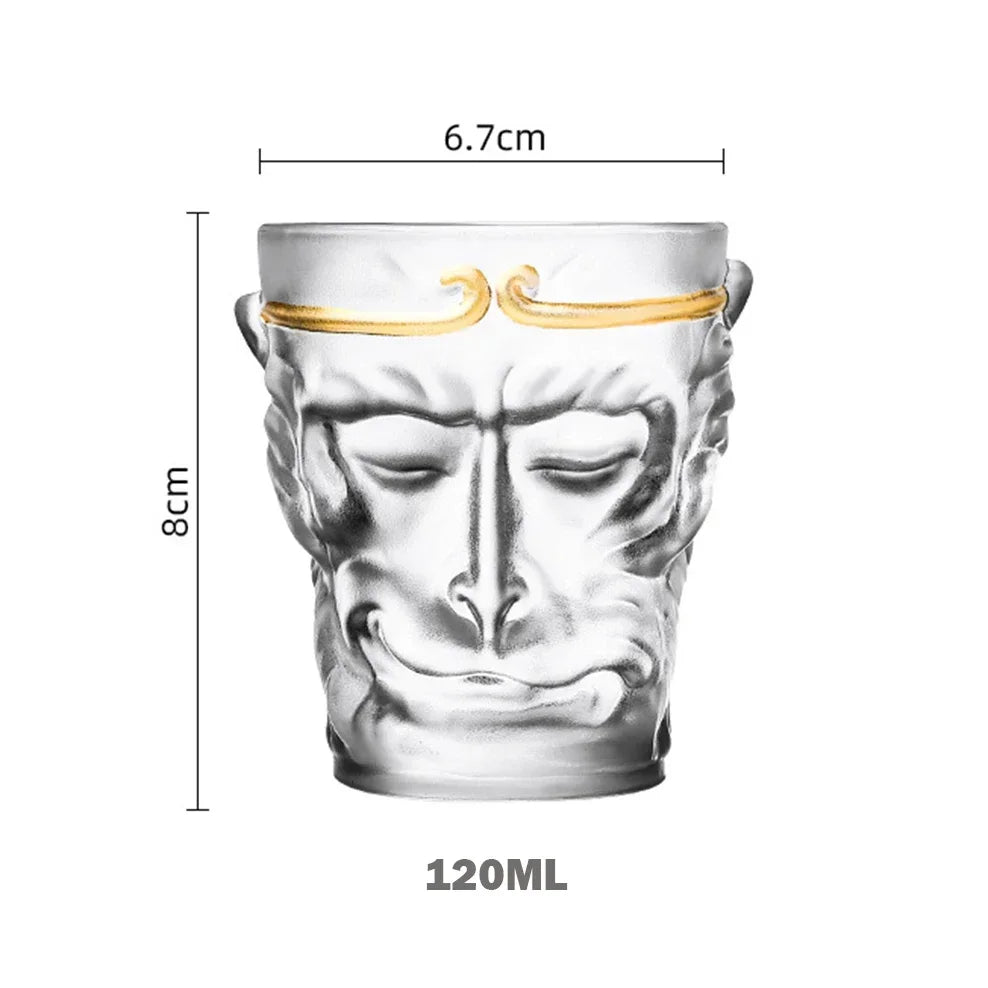 2PCS ENERGE SPRING Glass Teacup Great Sage The Monkey King Cup Lead-Free Glass Master Cup 120ML Special Tea Cup Kung Fu Tea Set