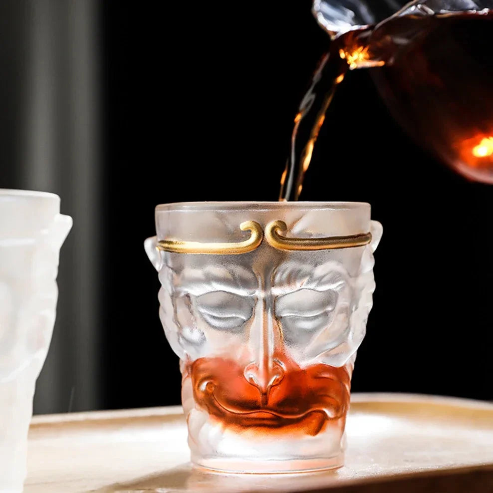 2PCS ENERGE SPRING Glass Teacup Great Sage The Monkey King Cup Lead-Free Glass Master Cup 120ML Special Tea Cup Kung Fu Tea Set