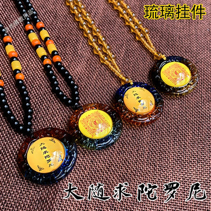 2PCS GOOD Buddhist suppliy Greco-Buddhist pocket efficacious Mascot Buddhism Mah pratisra bodhisattva Mantra Pendant Amulet