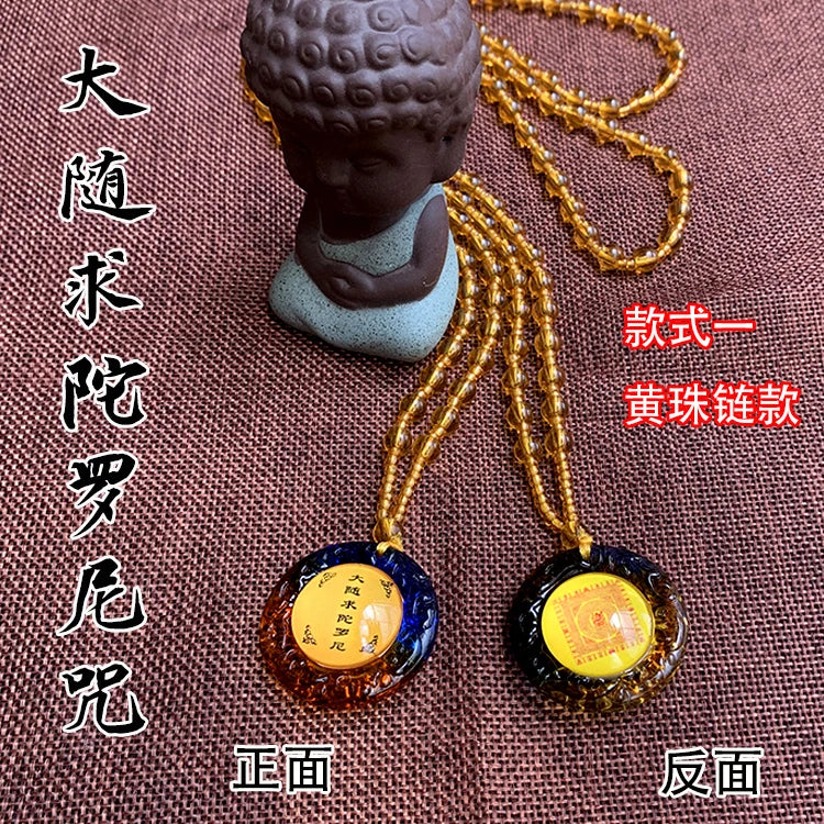 2PCS GOOD Buddhist suppliy Greco-Buddhist pocket efficacious Mascot Buddhism Mah pratisra bodhisattva Mantra Pendant Amulet