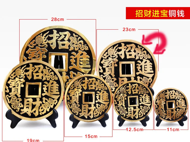 2PCS # HOME Lobby hall Shop company Town house efficacious Money Drawing FENG SHUI Totems brass talisman statue- 23CM large