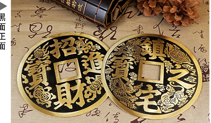 2PCS # HOME Lobby hall Shop company Town house efficacious Money Drawing FENG SHUI Totems brass talisman statue- 23CM large