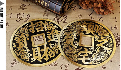 2PCS # HOME Lobby hall Shop company Town house efficacious Money Drawing FENG SHUI Totems brass talisman statue- 23CM large