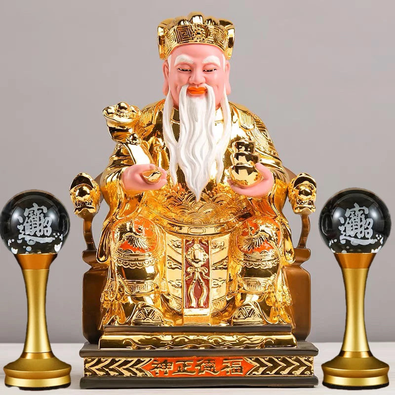2PCS HOME shrine Altar supply worship God of wealth crystal Lights home decor GUAN GONG TU DI GONG Lamp sacrificial offering