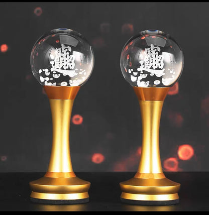 2PCS HOME shrine Altar supply worship God of wealth crystal Lights home decor GUAN GONG TU DI GONG Lamp sacrificial offering