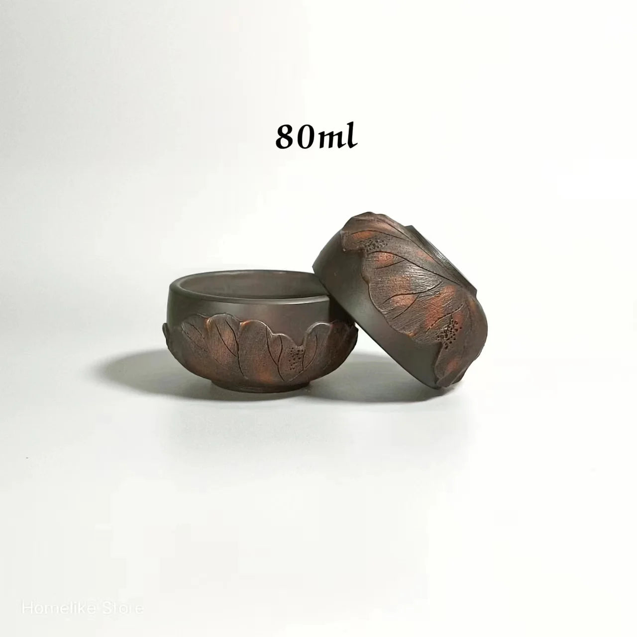 2PCS Homelike Chinese Jianshui Purple Clay Handmade  Carving Cup Tea Ceremony Ceramic Tea  TeaCups  Kung Fu Tea Set Drinkware