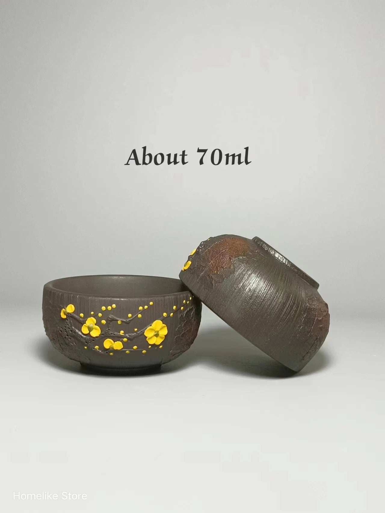 2PCS Homelike Chinese Jianshui Purple Clay Handmade  Carving Cup Tea Ceremony Ceramic Tea  TeaCups  Kung Fu Tea Set Drinkware