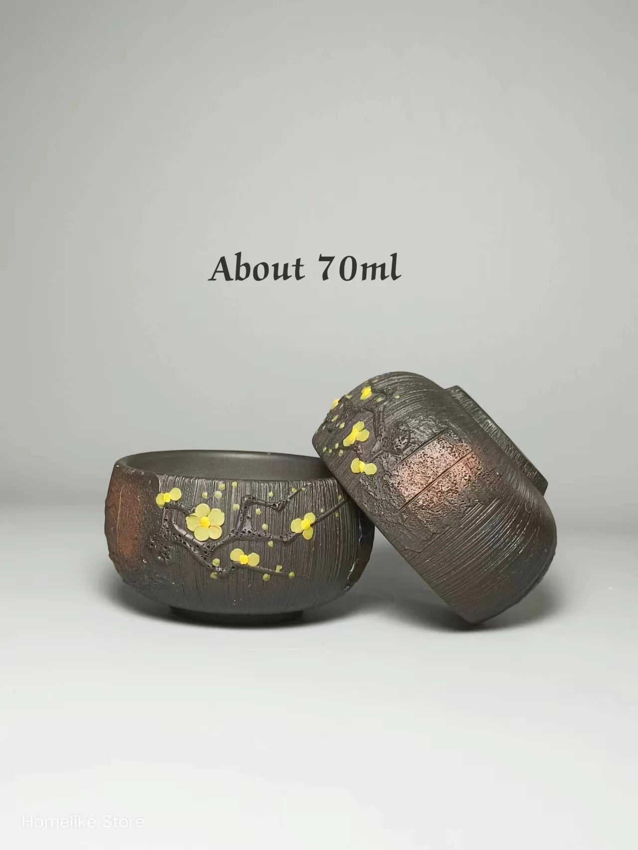 2PCS Homelike Chinese Jianshui Purple Clay Handmade  Carving Cup Tea Ceremony Ceramic Tea  TeaCups  Kung Fu Tea Set Drinkware