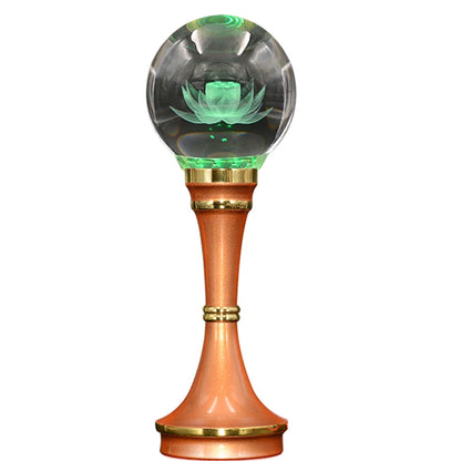 2PCS Wholesale Buddhism supply HOME temple altar Buddhist worship tool 7 COLOR crystal Buddha Gods Lamp Light  27cm large