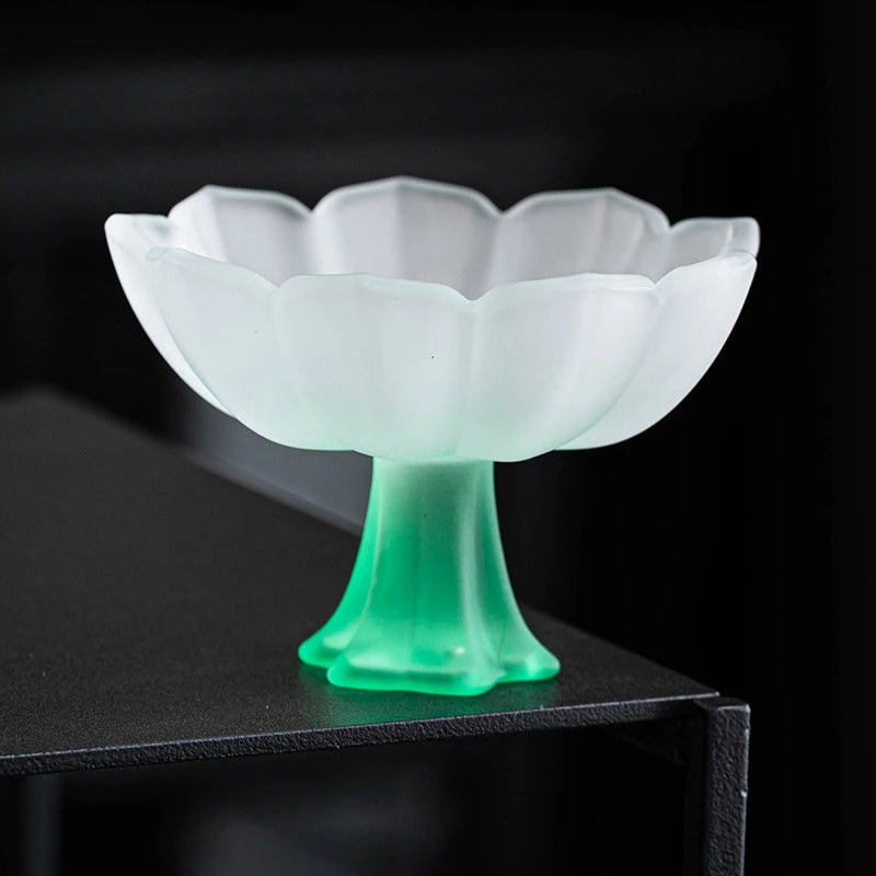 2Pc/Set Chinese Style Creativity Glass Lotus Master Cups Handmade Sample Tea Cup Tea Maker High Foot Cup Kung Fu Teaware Gifts