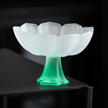 2Pc/Set Chinese Style Creativity Glass Lotus Master Cups Handmade Sample Tea Cup Tea Maker High Foot Cup Kung Fu Teaware Gifts