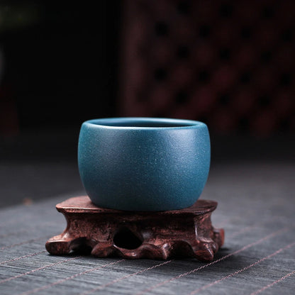 2Pcs/70ml Custom Purple Clay Teacups Hand-painted Flowers and Birds Masters Cup Tea Set Accessories Household Drinkware