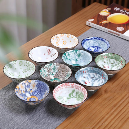 2Pcs Chinese Blue and White Porcelain Cone Teacup Hand-Painted Ceramic Tea Bowl Travel Portable Tea Set Supplies Tea Cup 70ml