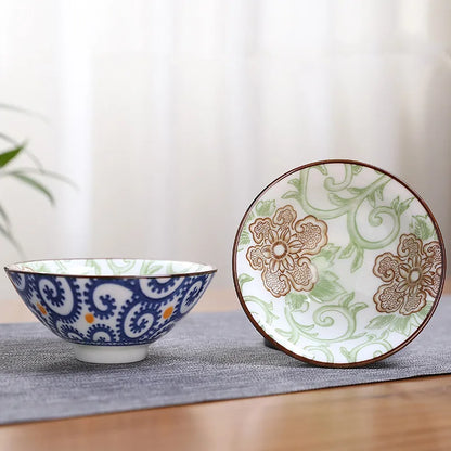2Pcs Chinese Blue and White Porcelain Cone Teacup Hand-Painted Ceramic Tea Bowl Travel Portable Tea Set Supplies Tea Cup 70ml