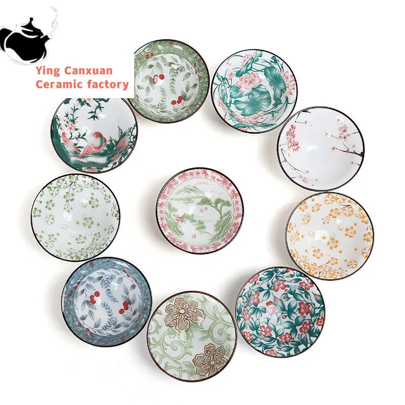 2Pcs Chinese Blue and White Porcelain Cone Teacup Hand-Painted Ceramic Tea Bowl Travel Portable Tea Set Supplies Tea Cup 70ml