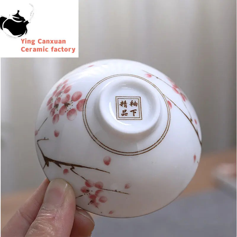 2Pcs Chinese Blue and White Porcelain Cone Teacup Hand-Painted Ceramic Tea Bowl Travel Portable Tea Set Supplies Tea Cup 70ml