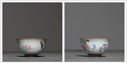 2Pcs/lot Chinese Ru Kiln Ceramic Teacup Hand Painted Boutique Tea Bowl Retro Handmade Tea Set Drinkware Personal Single Cup