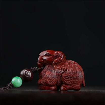 2cm Lobular Rosewood Pendant Myth Historical Traditional Chinese Chinese Zodiac Sheep Pendant Car Hanging Bag Pendant Home Decor