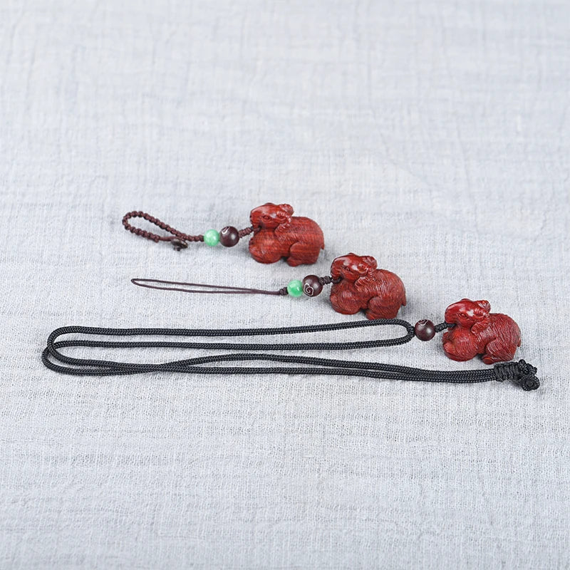 2cm Lobular Rosewood Pendant Myth Historical Traditional Chinese Chinese Zodiac Sheep Pendant Car Hanging Bag Pendant Home Decor