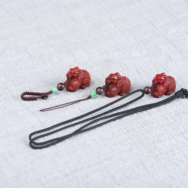 2cm Lobular Rosewood Pendant Myth Historical Traditional Chinese Chinese Zodiac Sheep Pendant Car Hanging Bag Pendant Home Decor