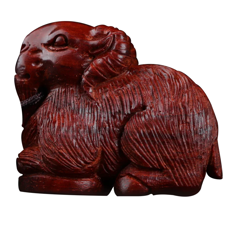 2cm Lobular Rosewood Pendant Myth Historical Traditional Chinese Chinese Zodiac Sheep Pendant Car Hanging Bag Pendant Home Decor