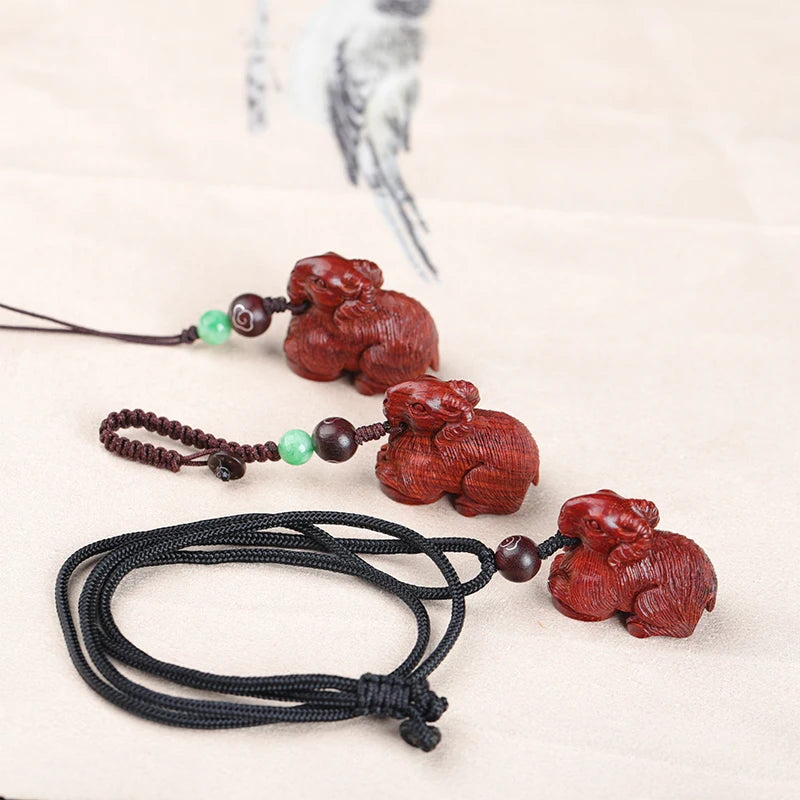 2cm Lobular Rosewood Pendant Myth Historical Traditional Chinese Chinese Zodiac Sheep Pendant Car Hanging Bag Pendant Home Decor