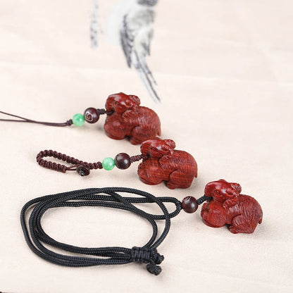2cm Lobular Rosewood Pendant Myth Historical Traditional Chinese Chinese Zodiac Sheep Pendant Car Hanging Bag Pendant Home Decor