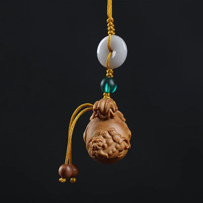 2cm Pendant Santalum Wood Myth Pixiu Traditional Chinese Pixiu Animal Sculpture Pendant Bag Pendant Home Décor