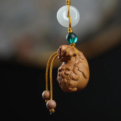 2cm Pendant Santalum Wood Myth Pixiu Traditional Chinese Pixiu Animal Sculpture Pendant Bag Pendant Home Décor