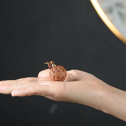 2cm Santalum Wood Bag Pendant Rich Lucky deduction Wood Statue Real Wood Feng Shui Collection Wood Sculpture