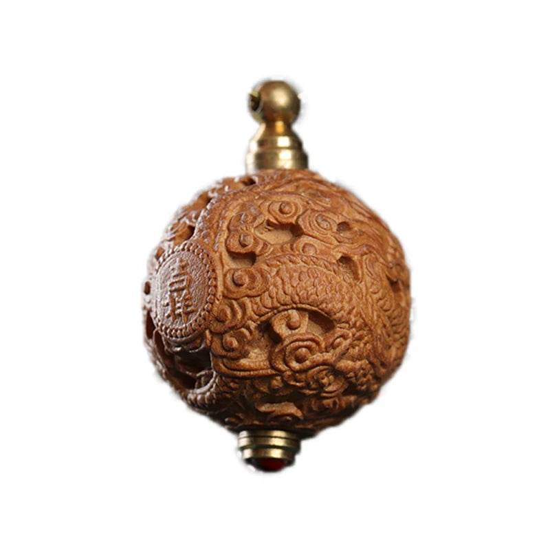 2cm Santalum Wood Bag Pendant Rich Lucky deduction Wood Statue Real Wood Feng Shui Collection Wood Sculpture