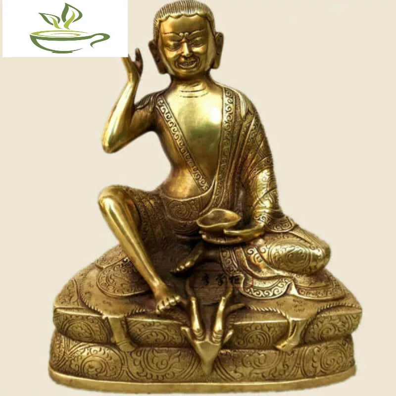 19cm Bronze Buddha Auspicious Milarepa Respect Buddha Statue Milarepa