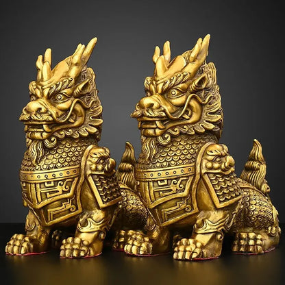 2pc/1pairs Pure Copper Lucky Unicorn Ornaments Home Entrance Office Desk Decoration Crafts