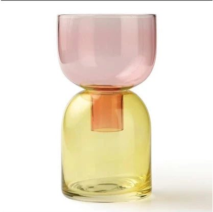 2pc Set Mini Vases Terrarium Hydroponic Plant Pot Glass Vase Wedding Flowers Candle Holders Decor Avocado Glass Growing Bud Vase