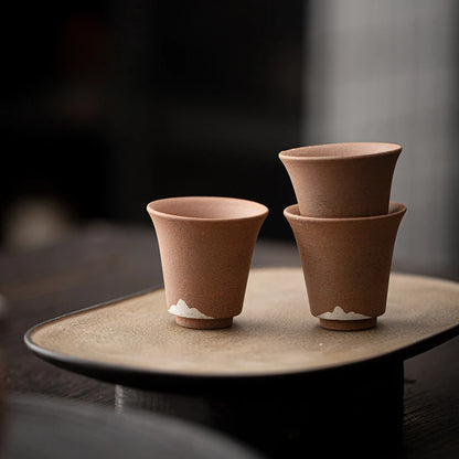 2pc/set 50ml Japanese Coarse Pottery Teacup Retro Small Water Jug Set of Cups Personal Cup Master Cups Tea Ceremony Collection