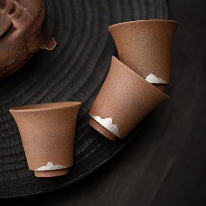 2pc/set 50ml Japanese Coarse Pottery Teacup Retro Small Water Jug Set of Cups Personal Cup Master Cups Tea Ceremony Collection