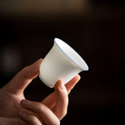 2pc/set Dehua White Porcelain Tea Cup Light Luxury Single Master Cup Ceramic Anti Scalding Small Tea Bowl Kung Fu Tea Set 45ml