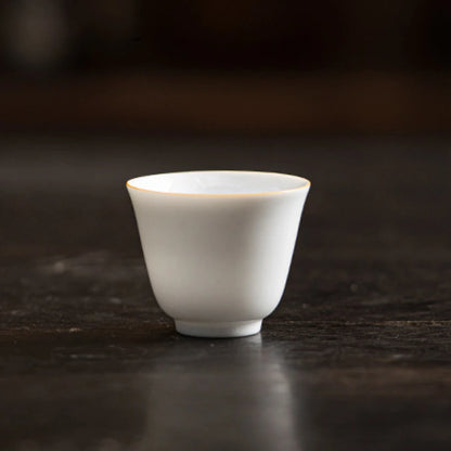 2pc/set Dehua White Porcelain Tea Cup Light Luxury Single Master Cup Ceramic Anti Scalding Small Tea Bowl Kung Fu Tea Set 45ml