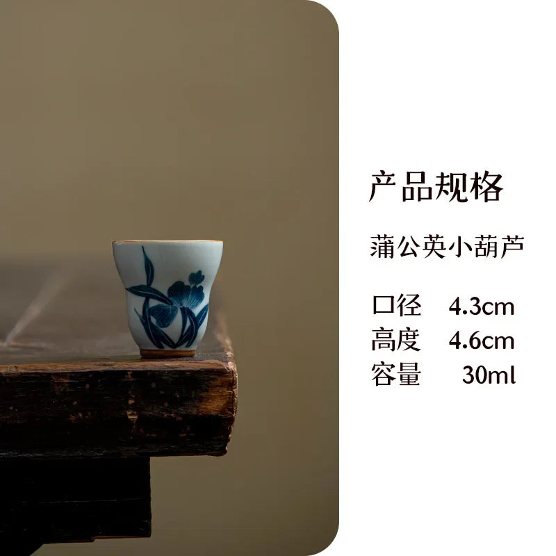 2pc/set Hand-painted Orchid Ceramic Teacup Japanese Mug Jug Tea Cup Set Sample Teacup Master Cups Personal Cup Cafes Teaware