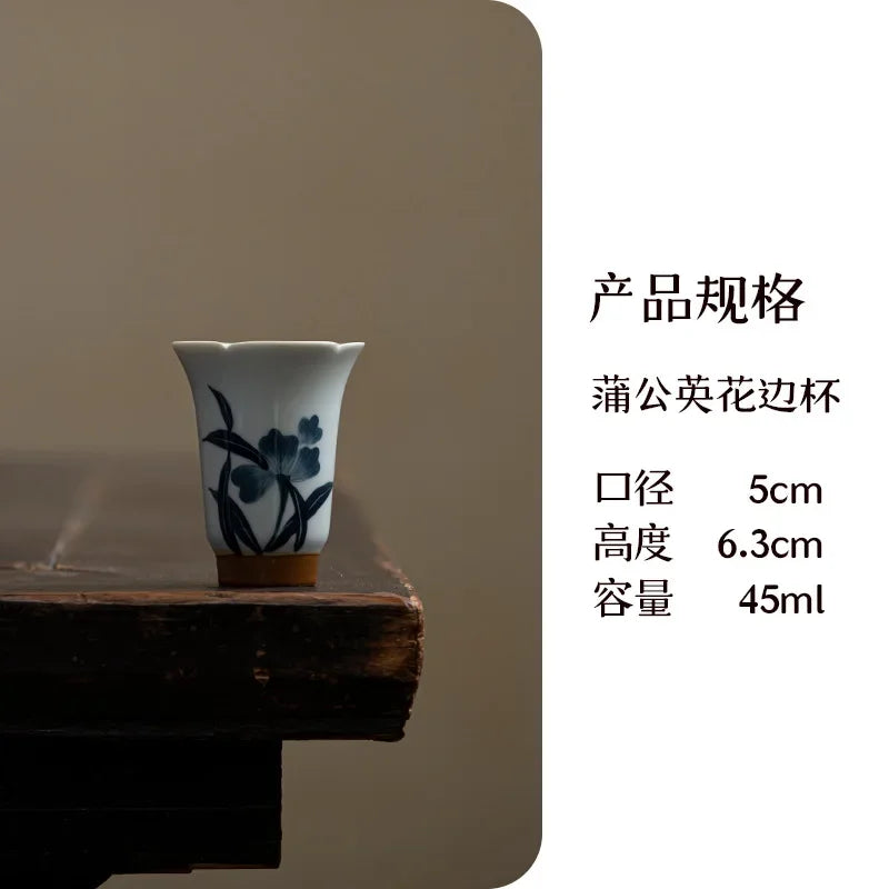 2pc/set Hand-painted Orchid Ceramic Teacup Japanese Mug Jug Tea Cup Set Sample Teacup Master Cups Personal Cup Cafes Teaware