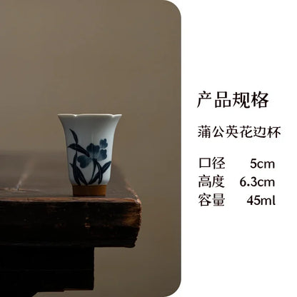 2pc/set Hand-painted Orchid Ceramic Teacup Japanese Mug Jug Tea Cup Set Sample Teacup Master Cups Personal Cup Cafes Teaware