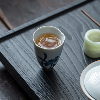 2pc/set Hand-painted Orchid Ceramic Teacup Japanese Mug Jug Tea Cup Set Sample Teacup Master Cups Personal Cup Cafes Teaware