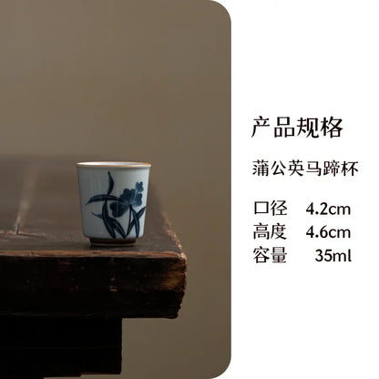 2pc/set Hand-painted Orchid Ceramic Teacup Japanese Mug Jug Tea Cup Set Sample Teacup Master Cups Personal Cup Cafes Teaware