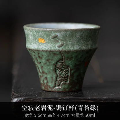 2pc/set Handmade Peacock Blue Teacup Luxury Sprinkled Gold Beautiful Tea Cup Tea Bowl Fragrance Cup Teaware Supplies Gift 50ml
