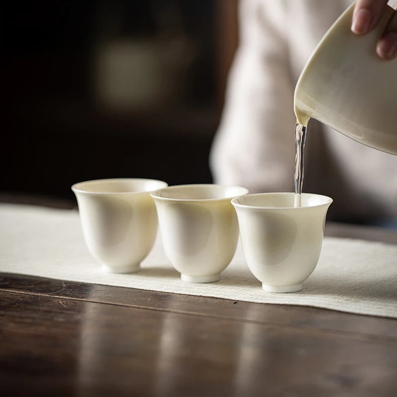 2pc/set Retro Bluish Grey Glazed Teacup Traditional Thin Body Small Jug Single Cups Personal Cup Fragrance Cup Cha Craft 60ml