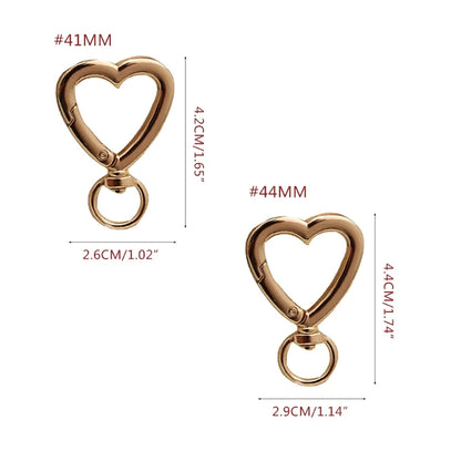 2pcs Bag Accessories Handbags Clasps Handle Heart Lobster Metal Clasp Swivel Clips Hooks for Key Rings Keychains