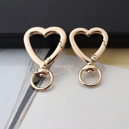 2pcs Bag Accessories Handbags Clasps Handle Heart Lobster Metal Clasp Swivel Clips Hooks for Key Rings Keychains