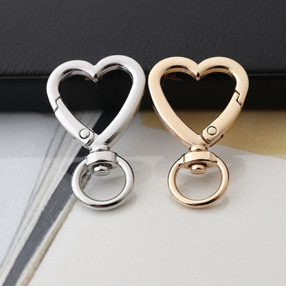 2pcs Bag Accessories Handbags Clasps Handle Heart Lobster Metal Clasp Swivel Clips Hooks for Key Rings Keychains